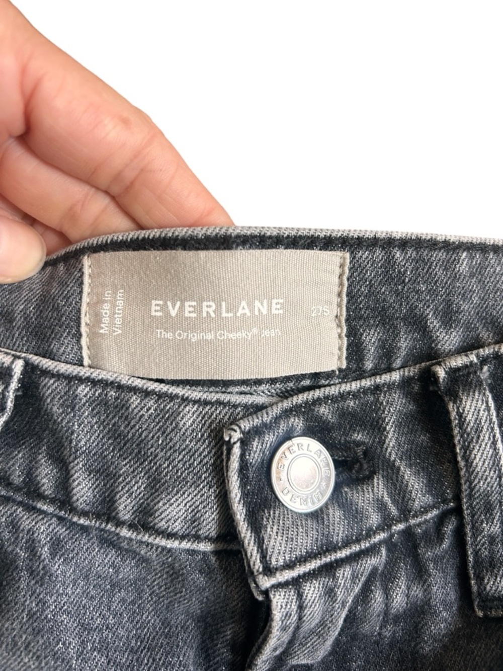 Everlane The Original Cheeky Jeans Faded Black Size 27 SHORT - Picture 2 of 8
